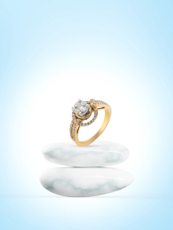 Samriddhi Jewellers - Golden Elegance Twirl Diamond Ring