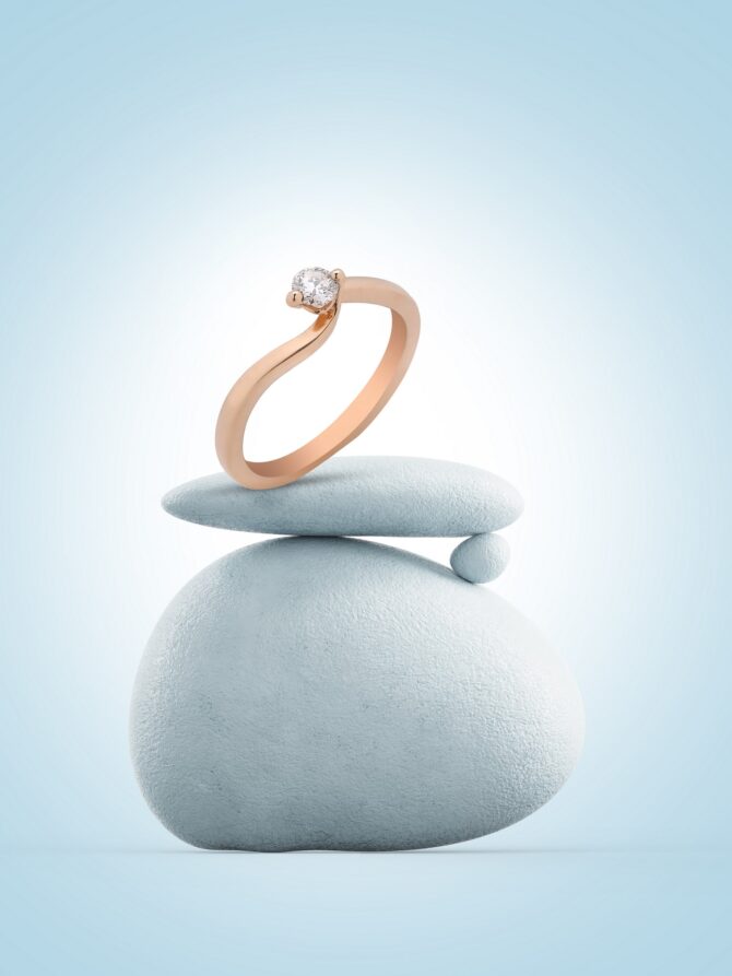 Samriddhi Jewellers - Minimalist Rose Glow Solitaire Ring