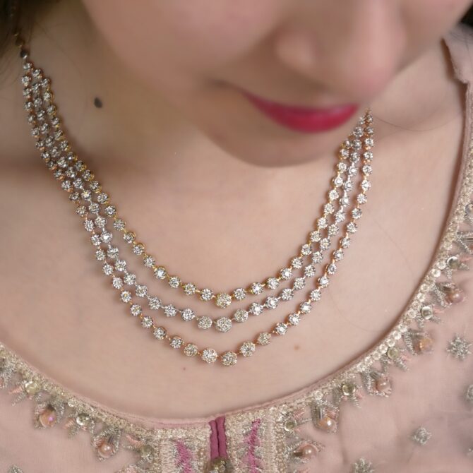 Samriddhi-Elegant Cascade Diamond Necklace