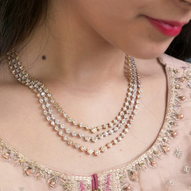 Samriddhi-Elegant Cascade Diamond Necklace