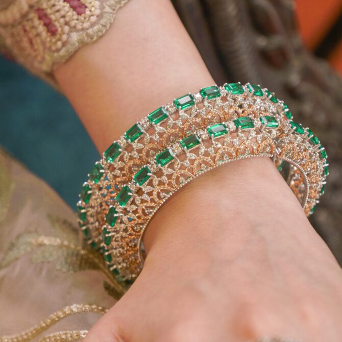 Samriddhi-Emerald Elegance Bangle Set