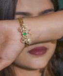 Samriddhi-Emerald Essence Floral Gold Bangle