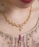 Samriddhi-Golden Swirl Diamond Necklace