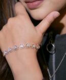 Samriddhi-Rose Gold Blush Crystal Halo Bracelet