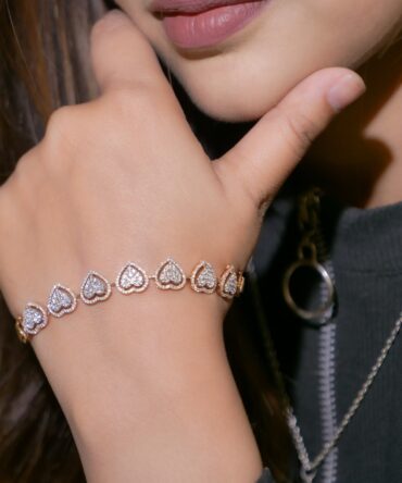 Samriddhi-Rose Gold Blush Crystal Halo Bracelet